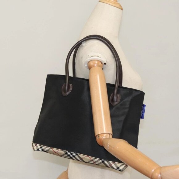 Burberrys Blue Label Hand Bag Nylon Black Auth 111813 - Picture 15 of 16